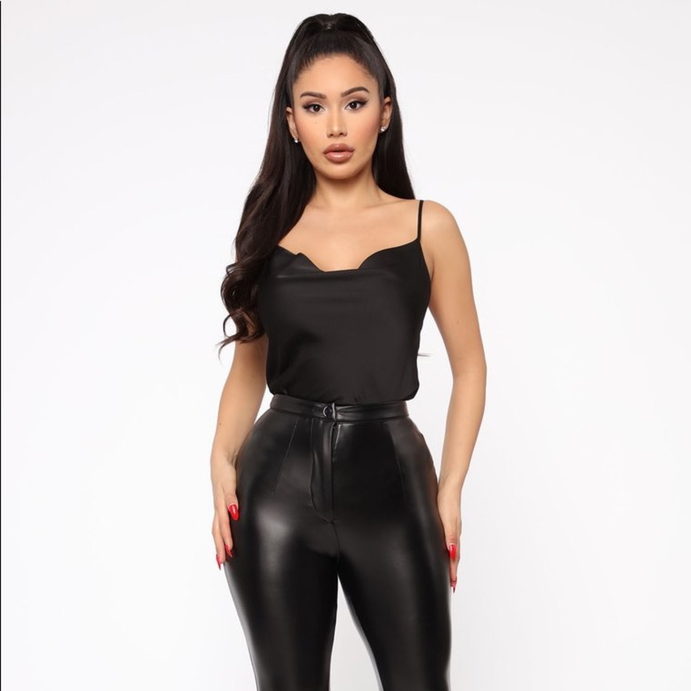 Black silk cami
